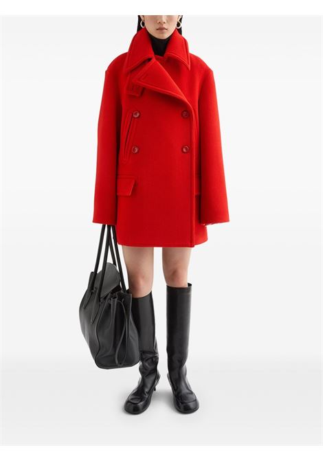 Cappotto doppiopetto in lana in rosso Jil sander - donna JIL SANDER | J02SW0037J40262621